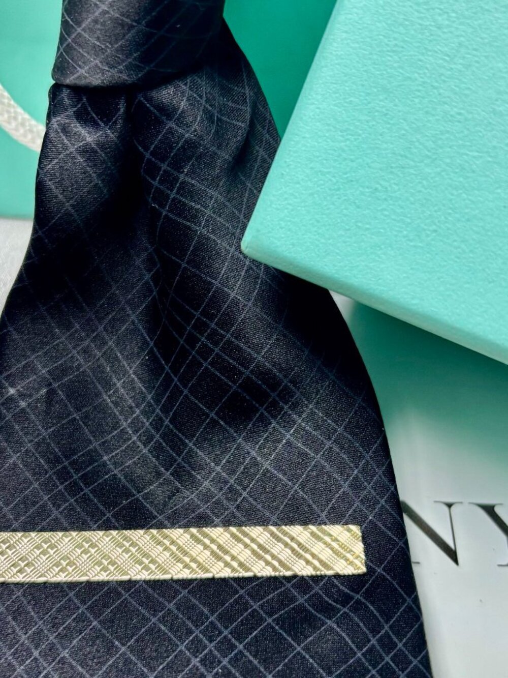 Tiffany & Co. Estate Weave design Tie Clip/ Tie Bar in 14k Yellow Gold.